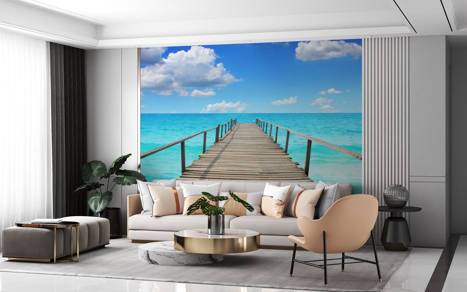 Fotobehang vallend in een grenzeloze zee