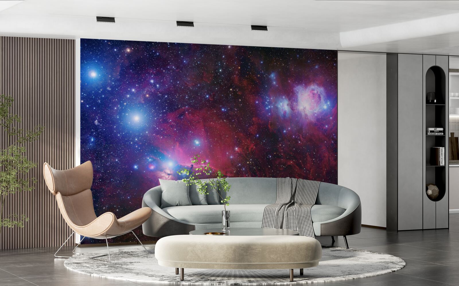 Fotobehang een sterrenhemel bedekt door nacht