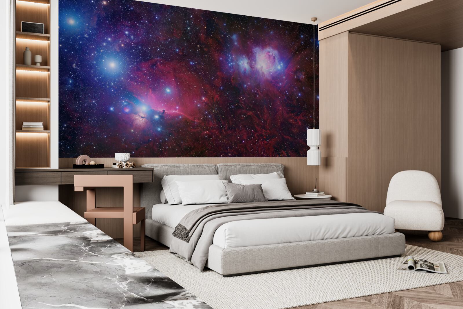 Fotobehang een sterrenhemel bedekt door nacht