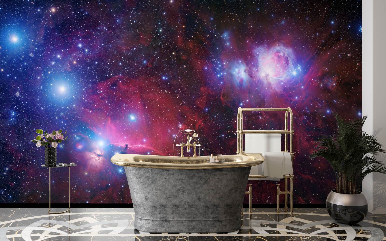 Fotobehang een sterrenhemel bedekt door nacht