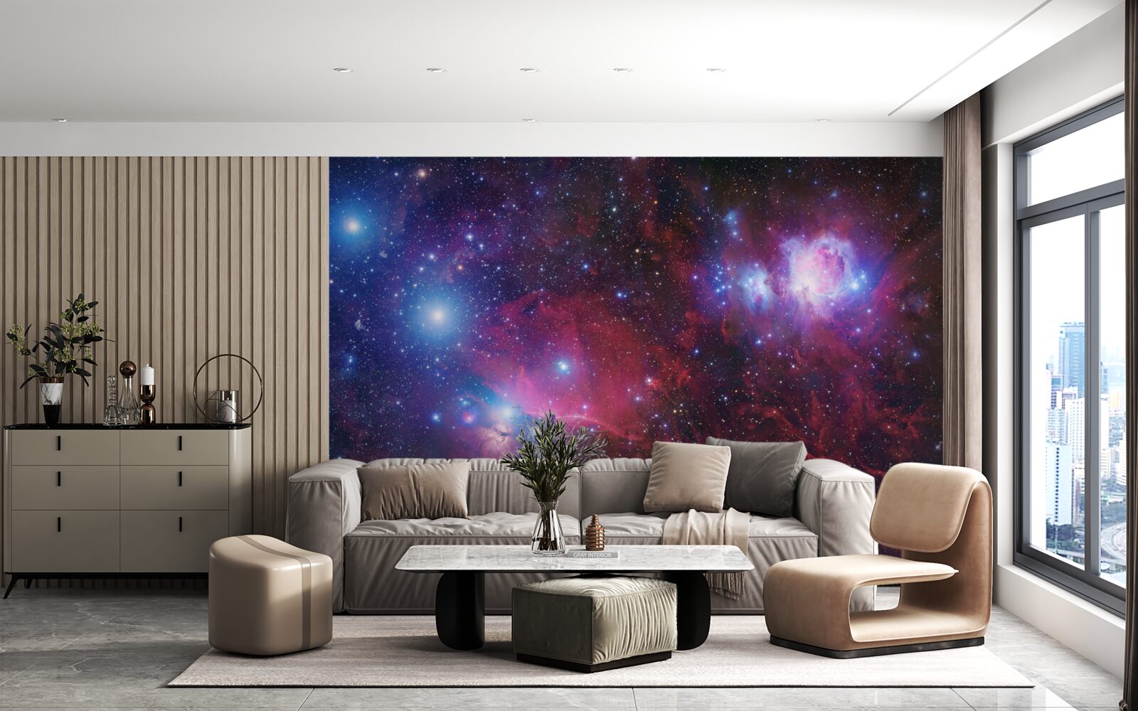 Fotobehang een sterrenhemel bedekt door nacht