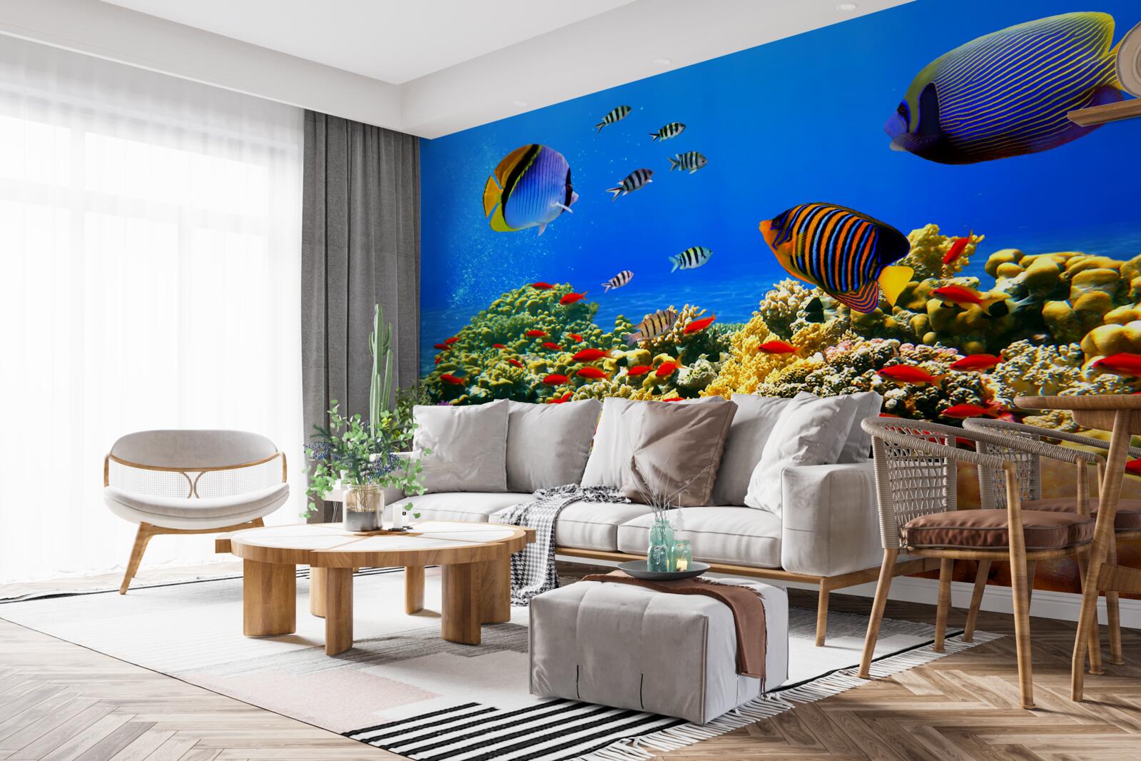 Fotobehang de onvoltooide diepten van de oceaan en zijn bewoners