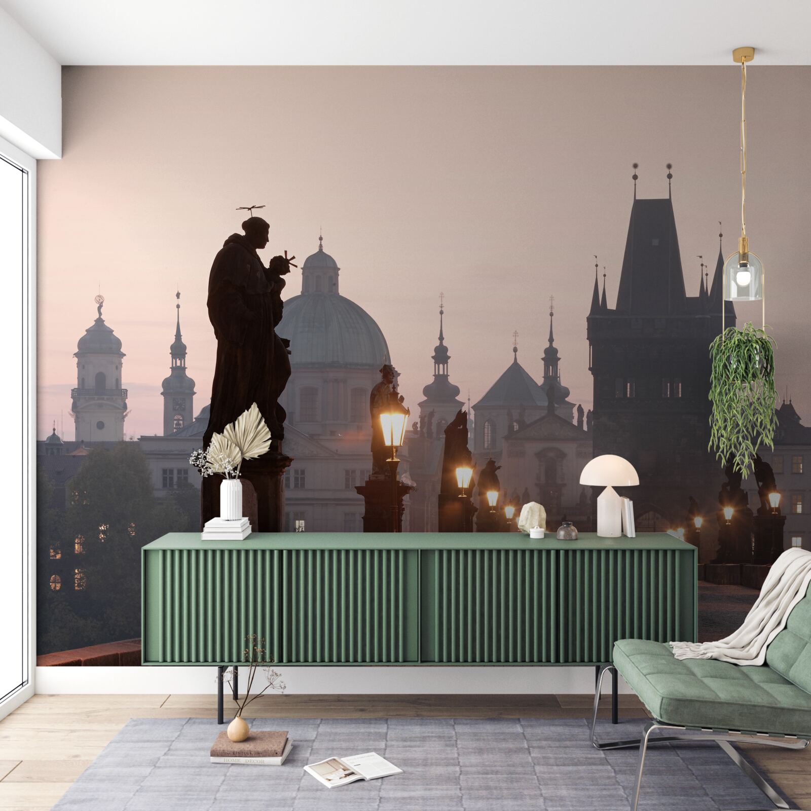 Fotobehang het oude Praag en de Karelsbrug