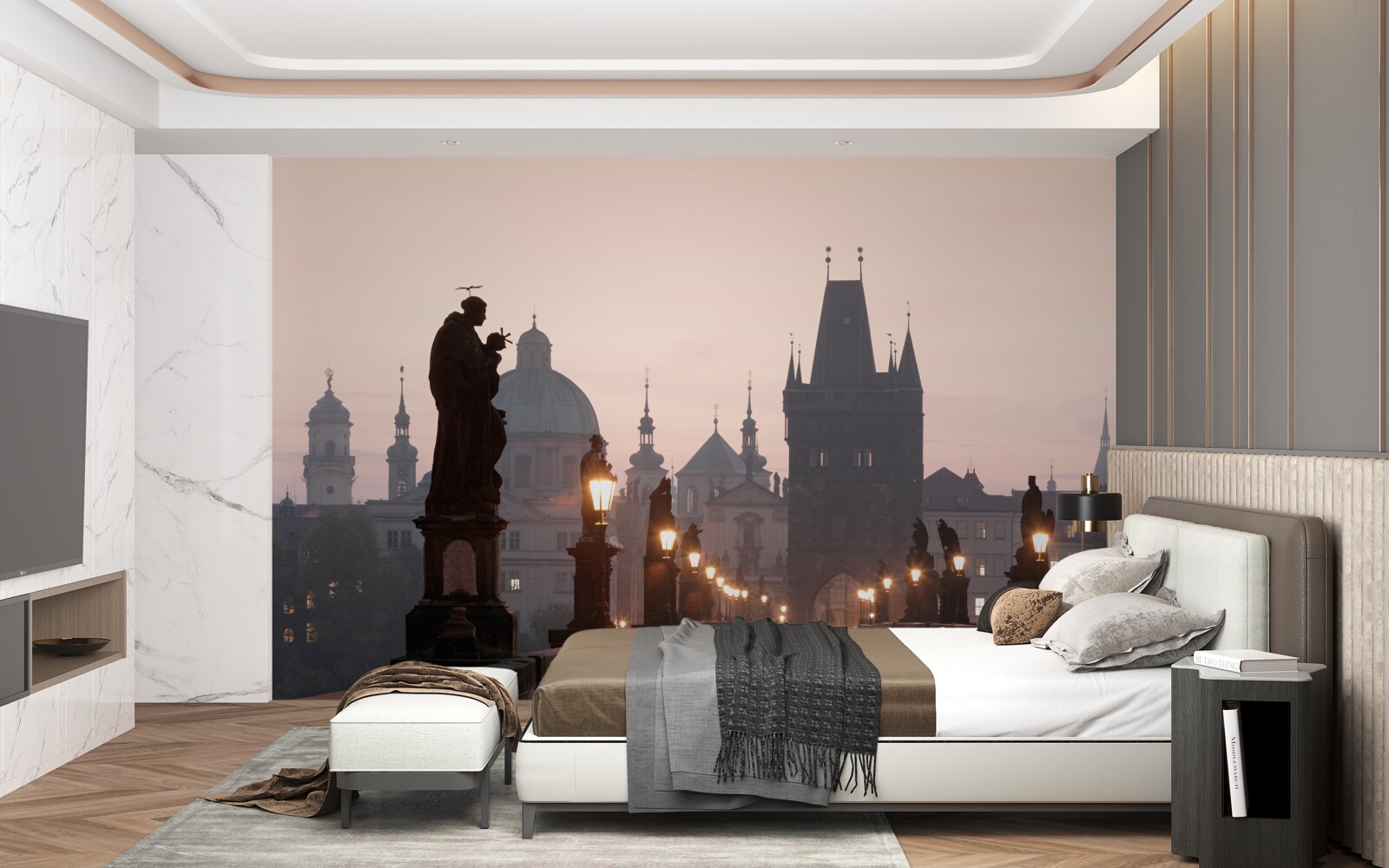 Fotobehang het oude Praag en de Karelsbrug