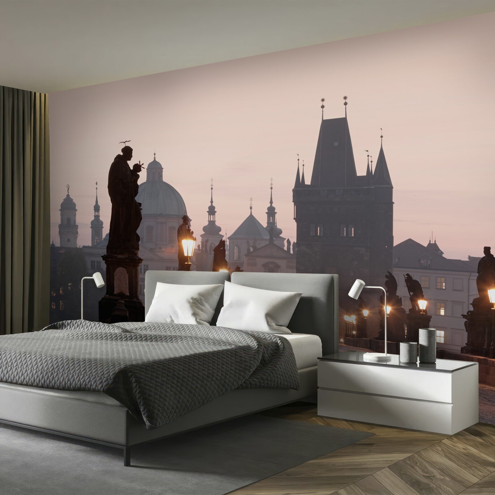 Fotobehang het oude Praag en de Karelsbrug