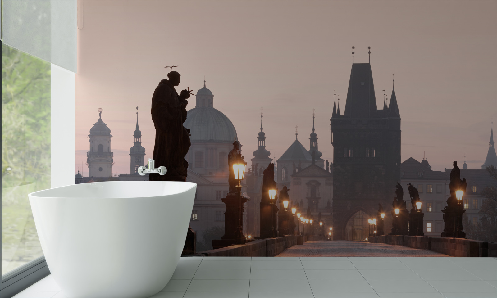 Fotobehang het oude Praag en de Karelsbrug