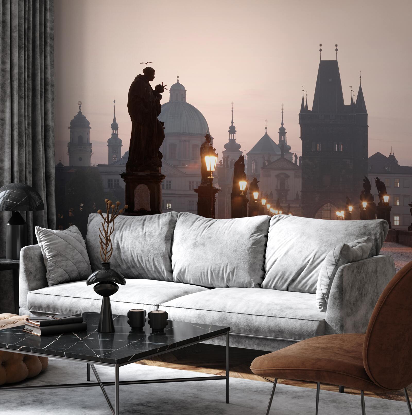 Fotobehang het oude Praag en de Karelsbrug