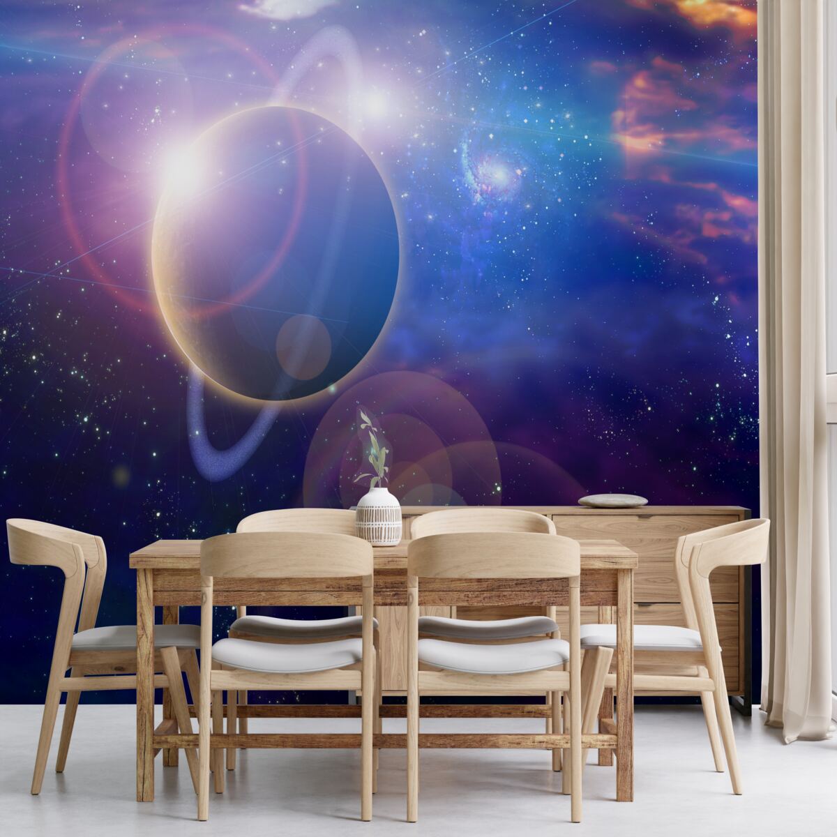 Fotobehang sterren op een hemelplaneet