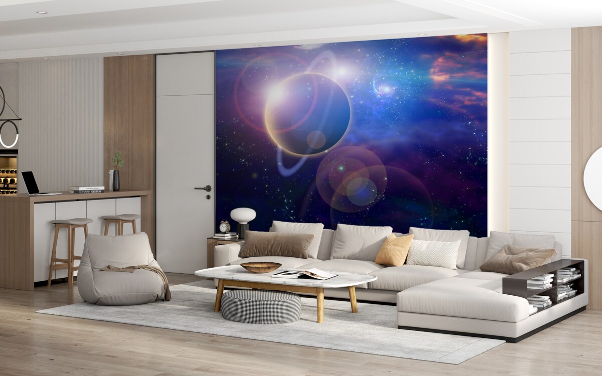 Fotobehang sterren op een hemelplaneet