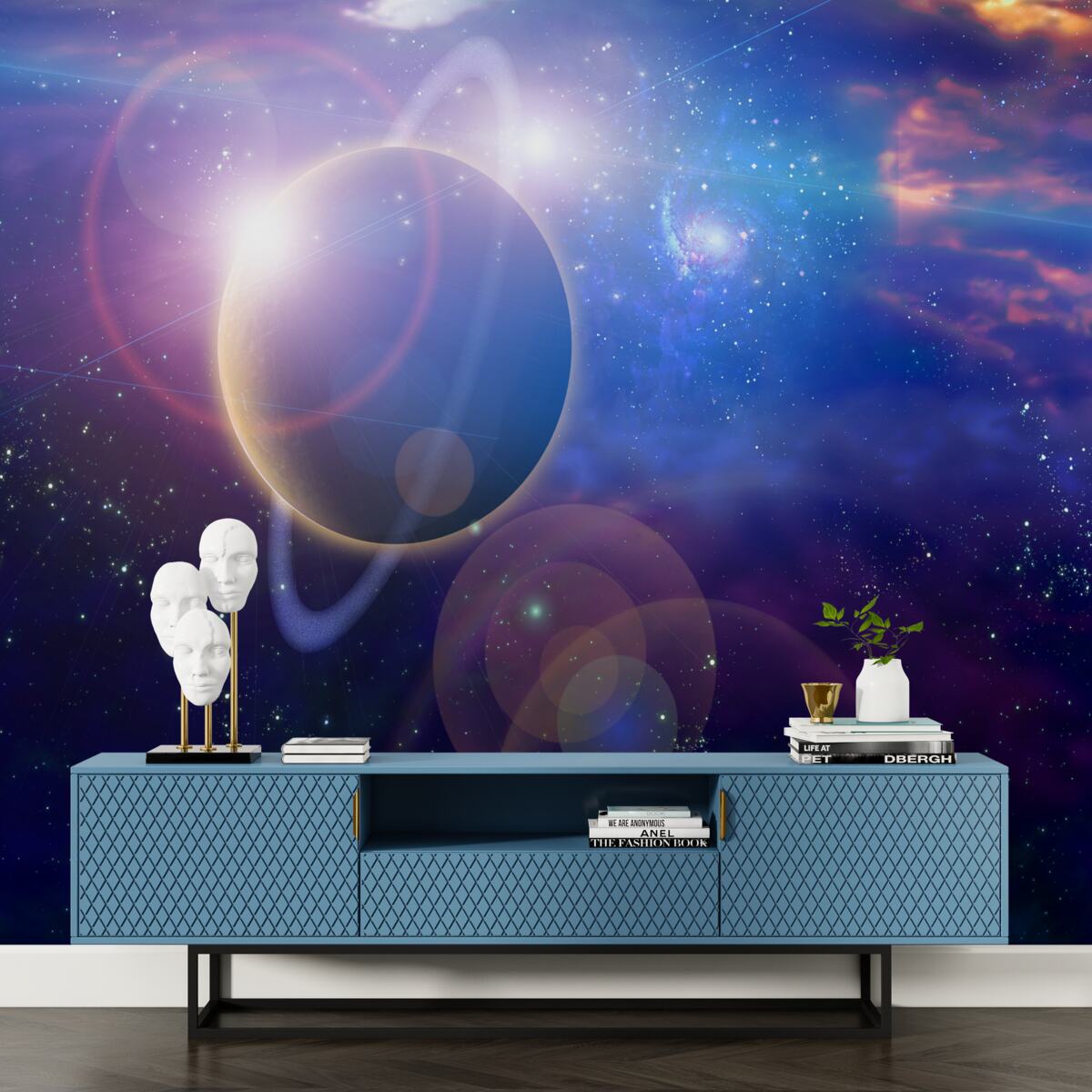 Fotobehang sterren op een hemelplaneet