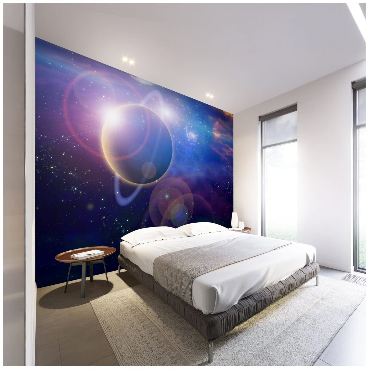 Fotobehang sterren op een hemelplaneet