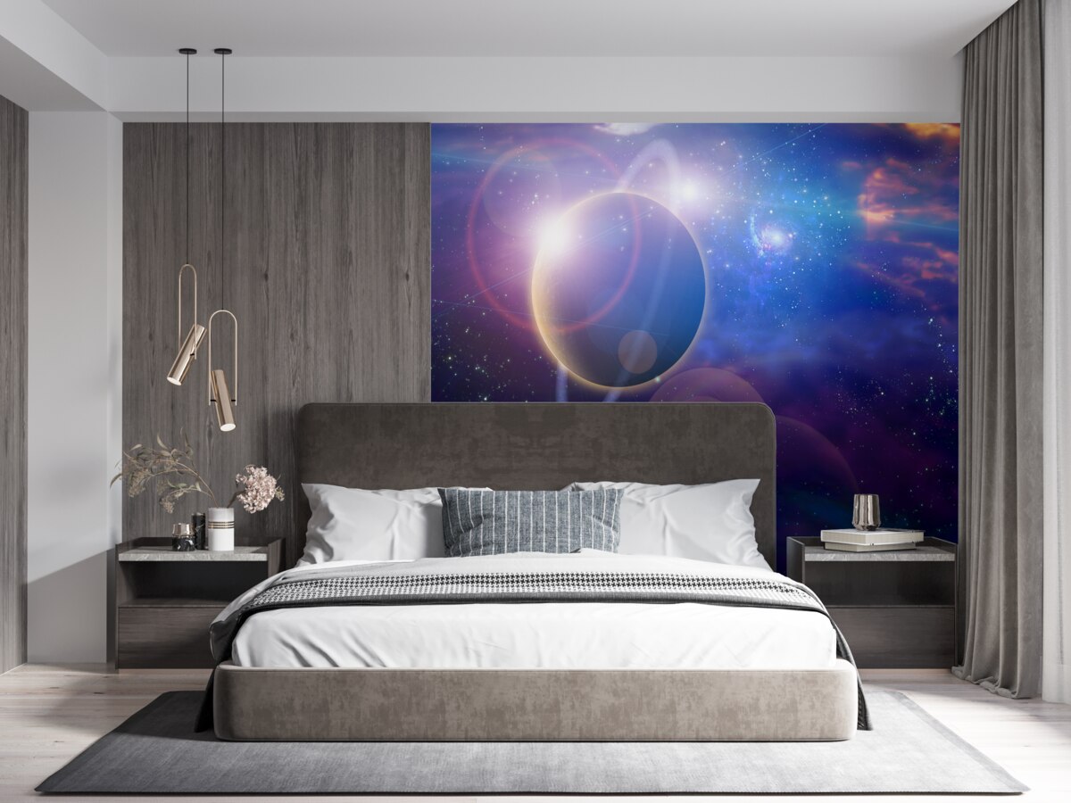 Fotobehang sterren op een hemelplaneet
