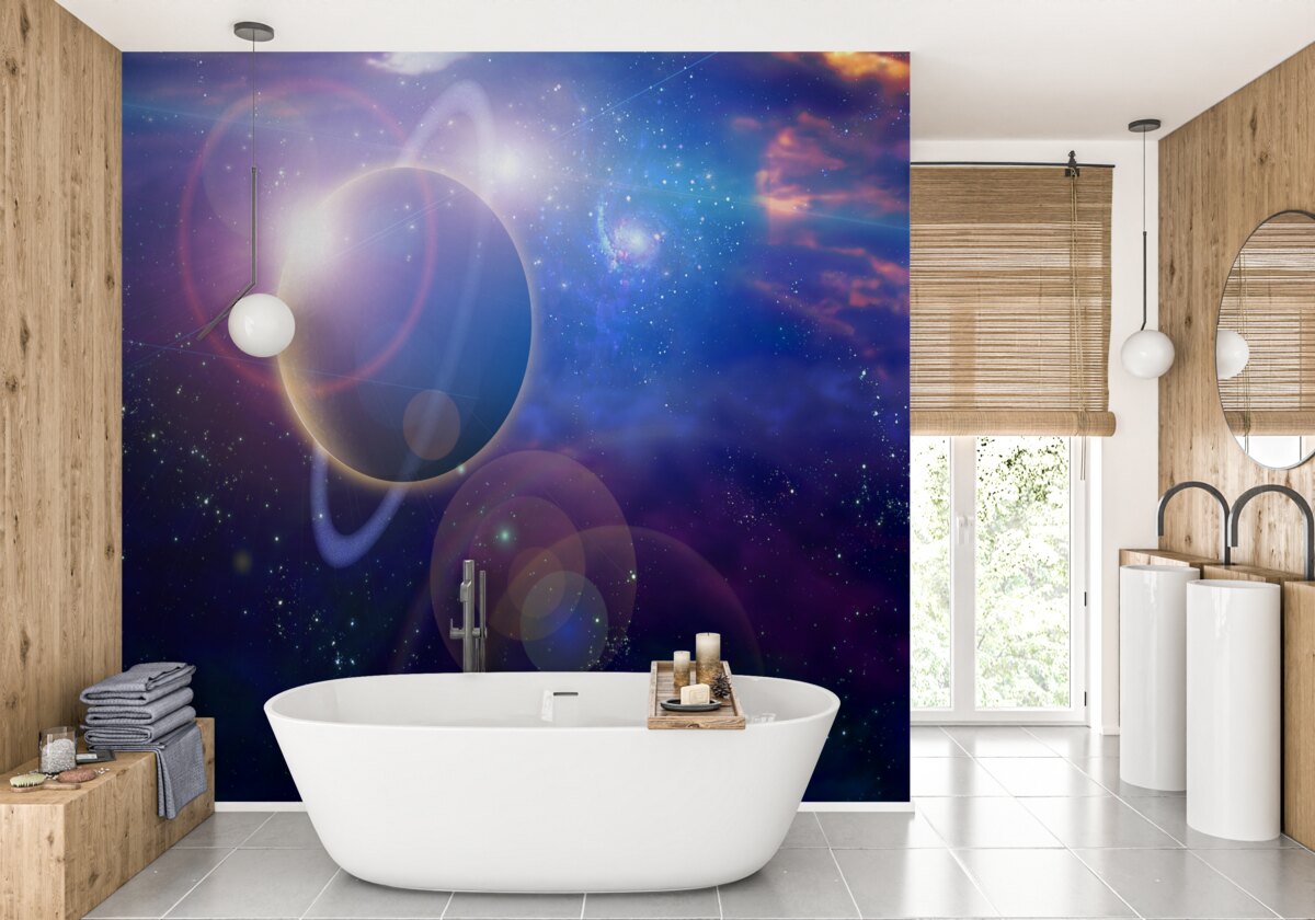 Fotobehang sterren op een hemelplaneet