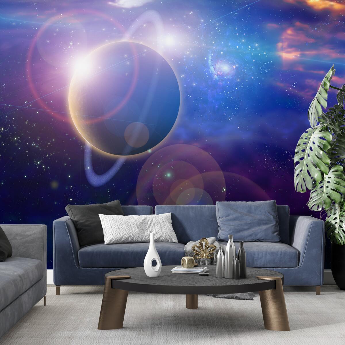 Fotobehang sterren op een hemelplaneet