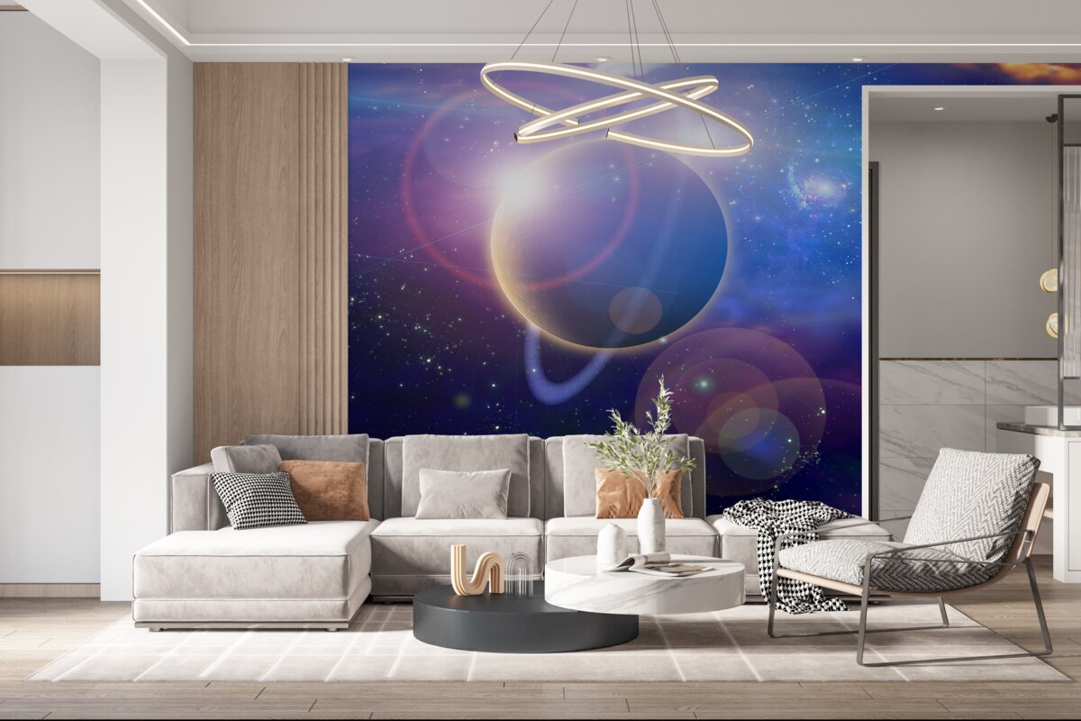 Fotobehang sterren op een hemelplaneet