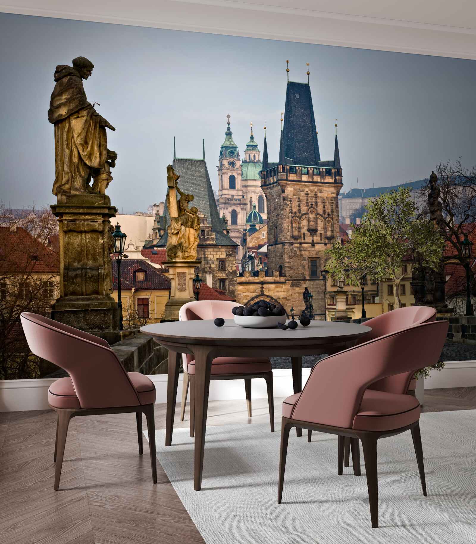 Fotobehang de carolesbrug in de ochtend