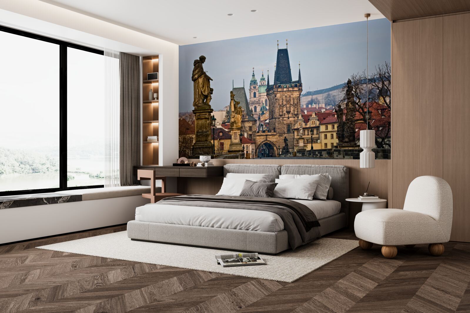 Fotobehang de carolesbrug in de ochtend