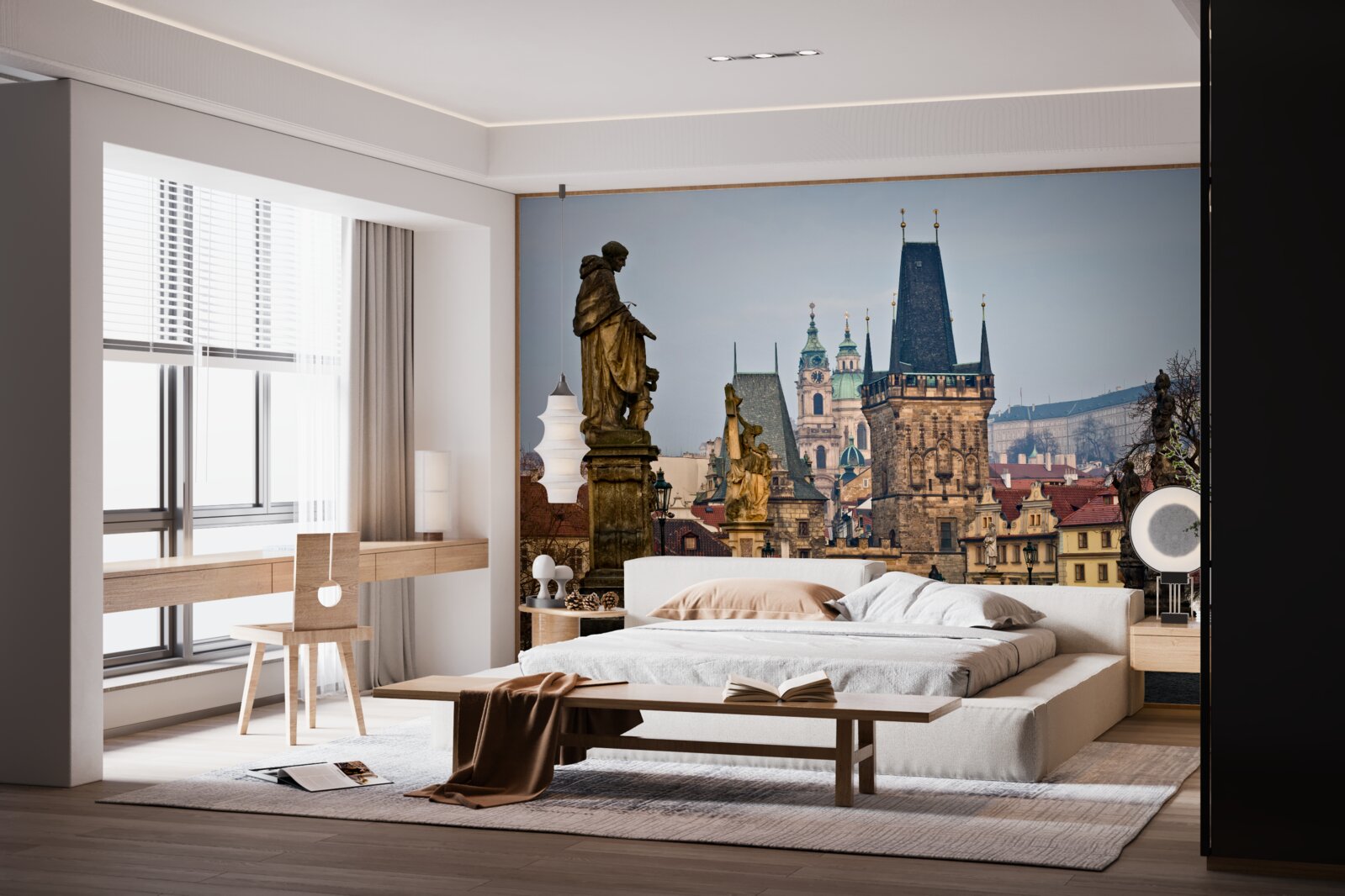 Fotobehang de carolesbrug in de ochtend