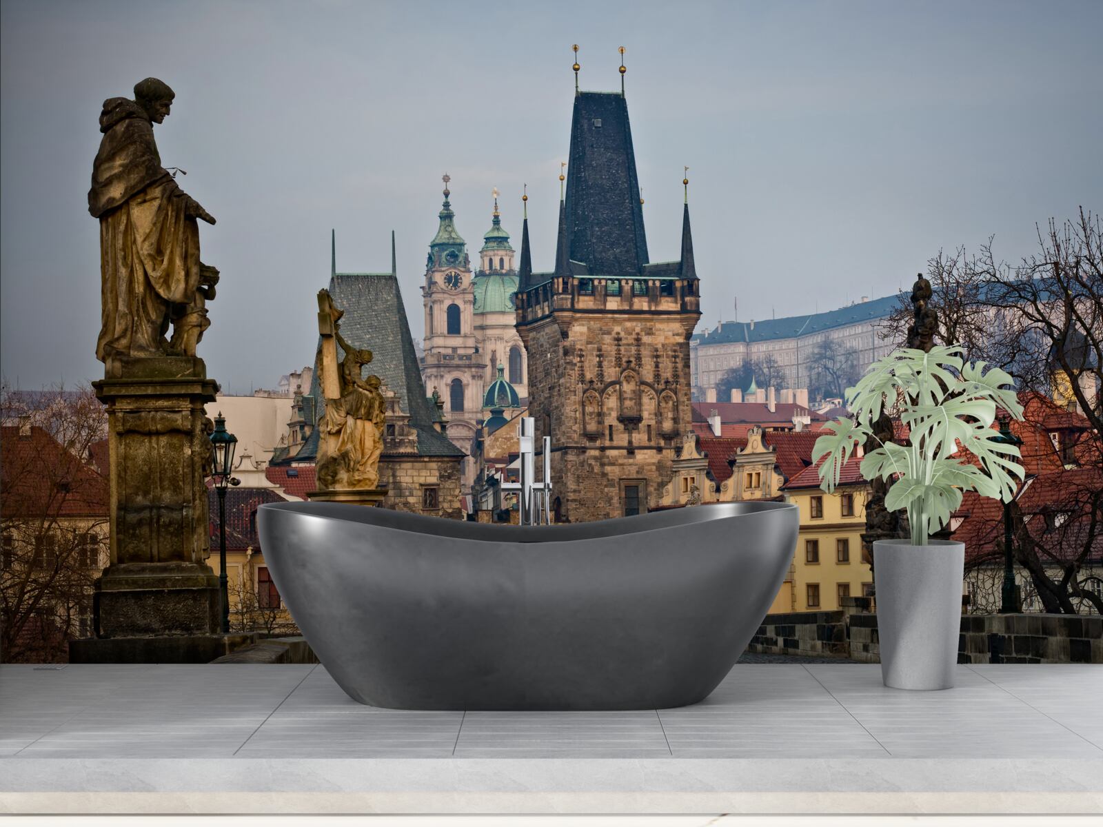 Fotobehang de carolesbrug in de ochtend