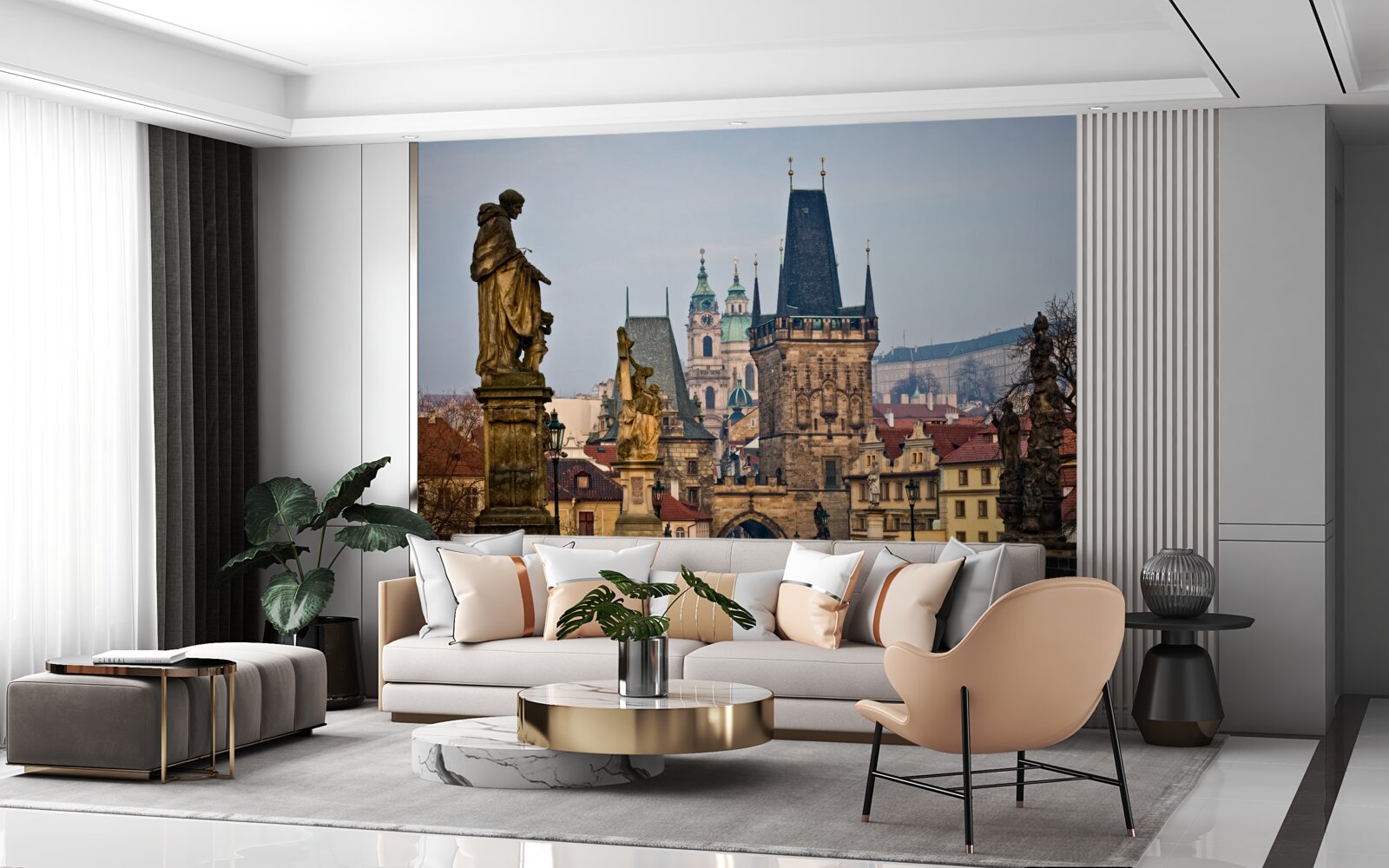 Fotobehang de carolesbrug in de ochtend