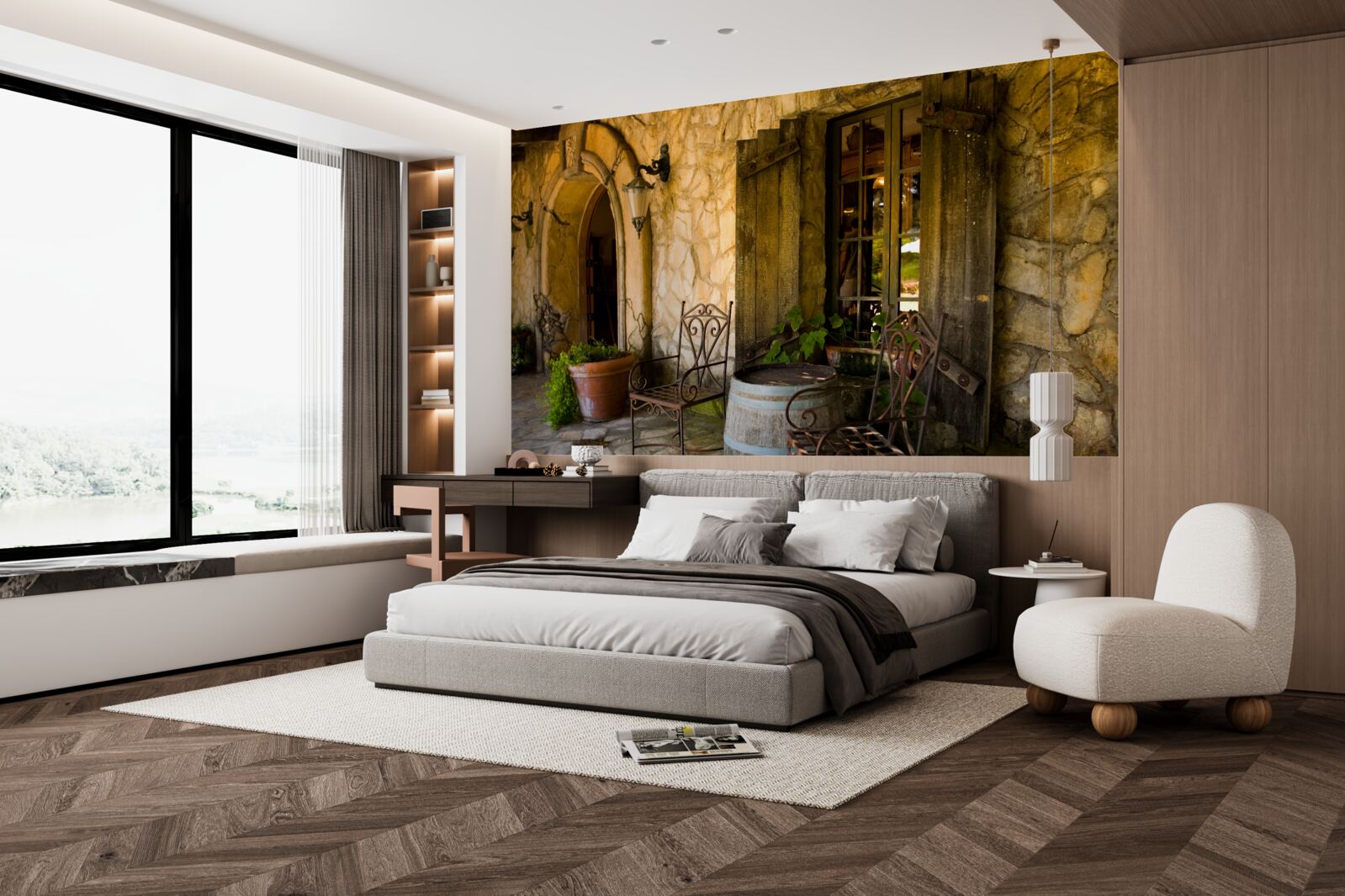 Fotobehang comfortabele ruimte om te ontspannen