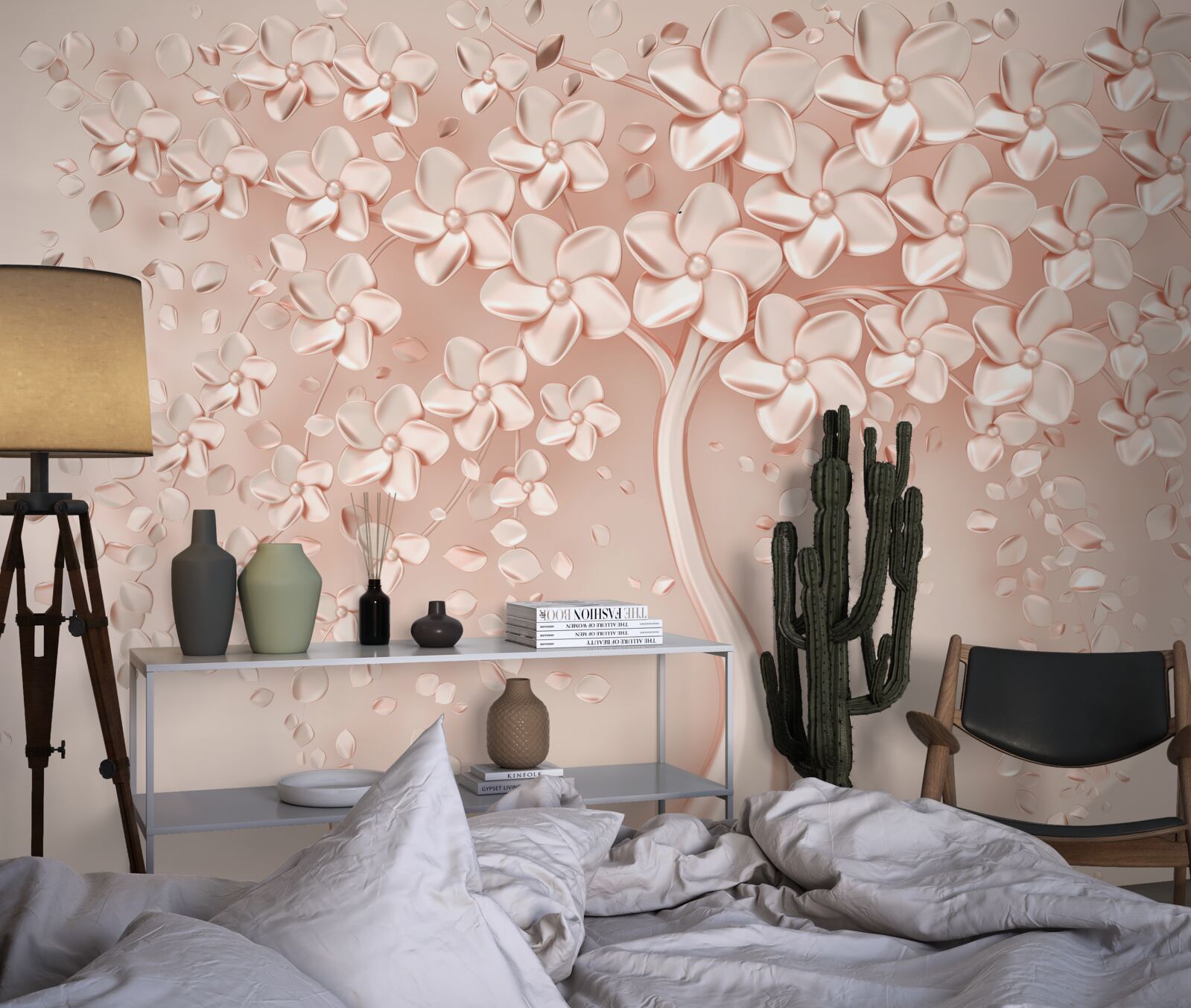 Fotobehang bloemen bloeien op een kleine boom