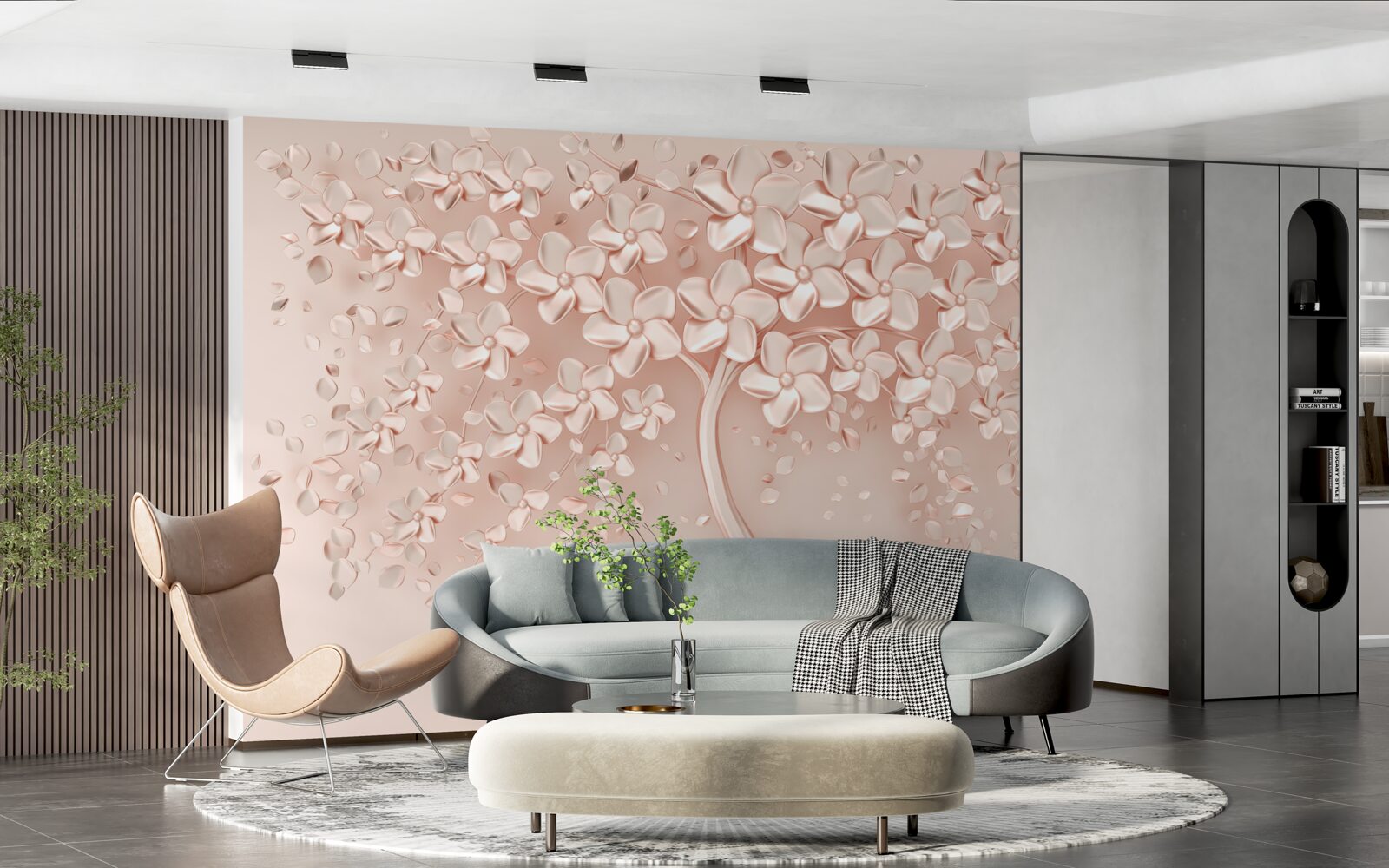 Fotobehang bloemen bloeien op een kleine boom