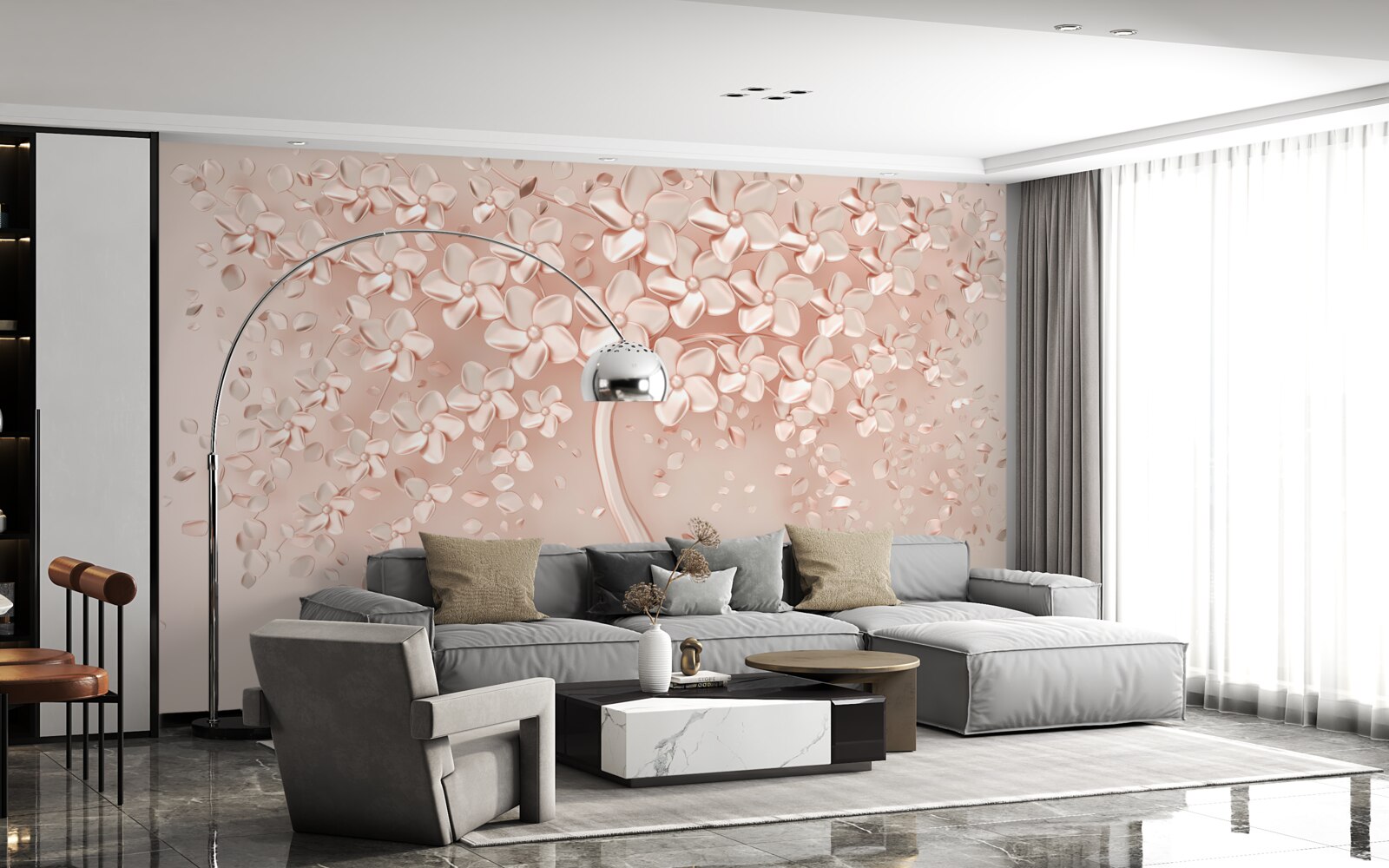 Fotobehang bloemen bloeien op een kleine boom