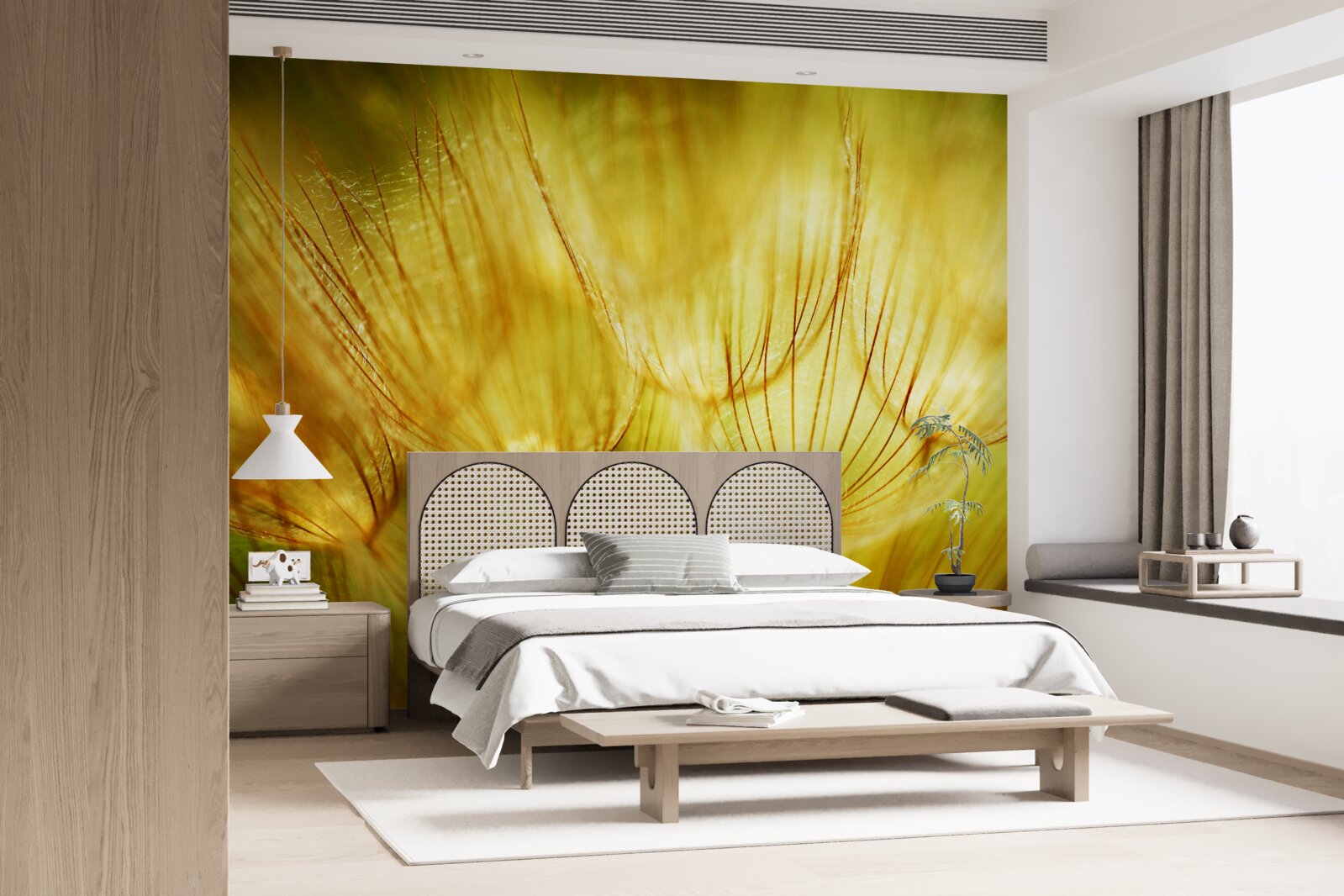 Fotobehang paardenbloemhart, verguld