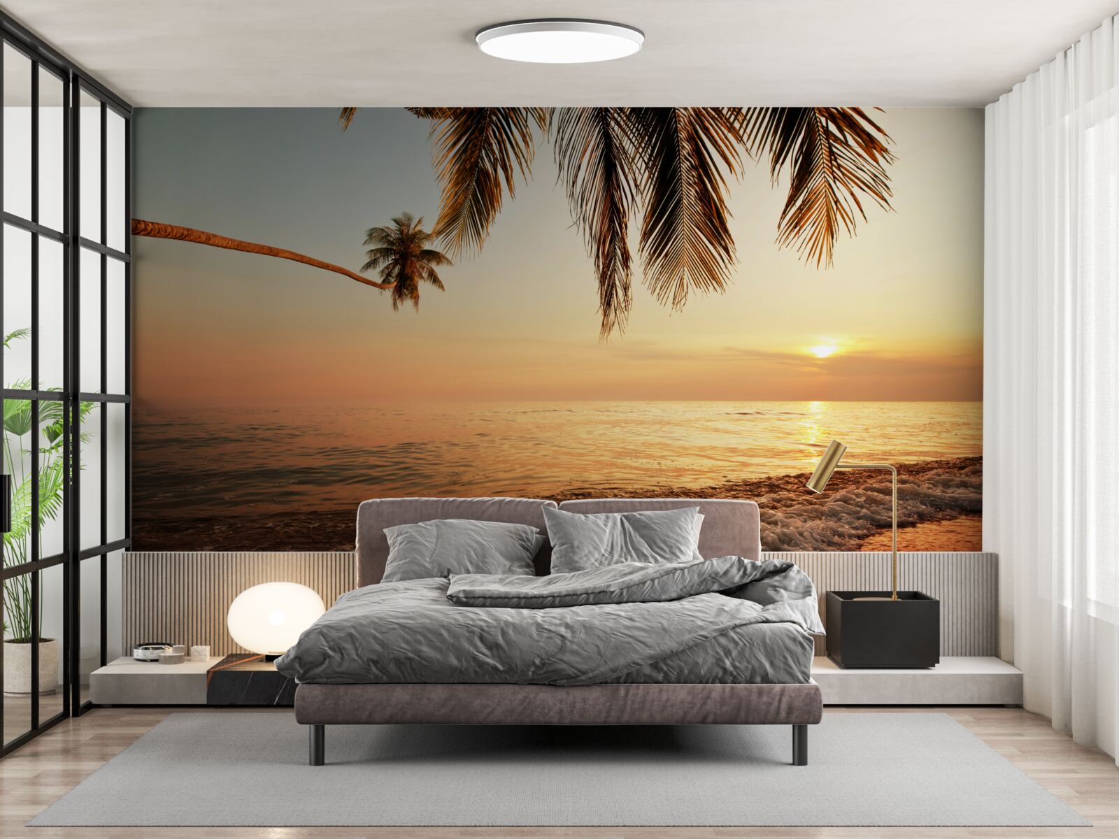 Fotobehang tropisch eiland bij zonsondergang