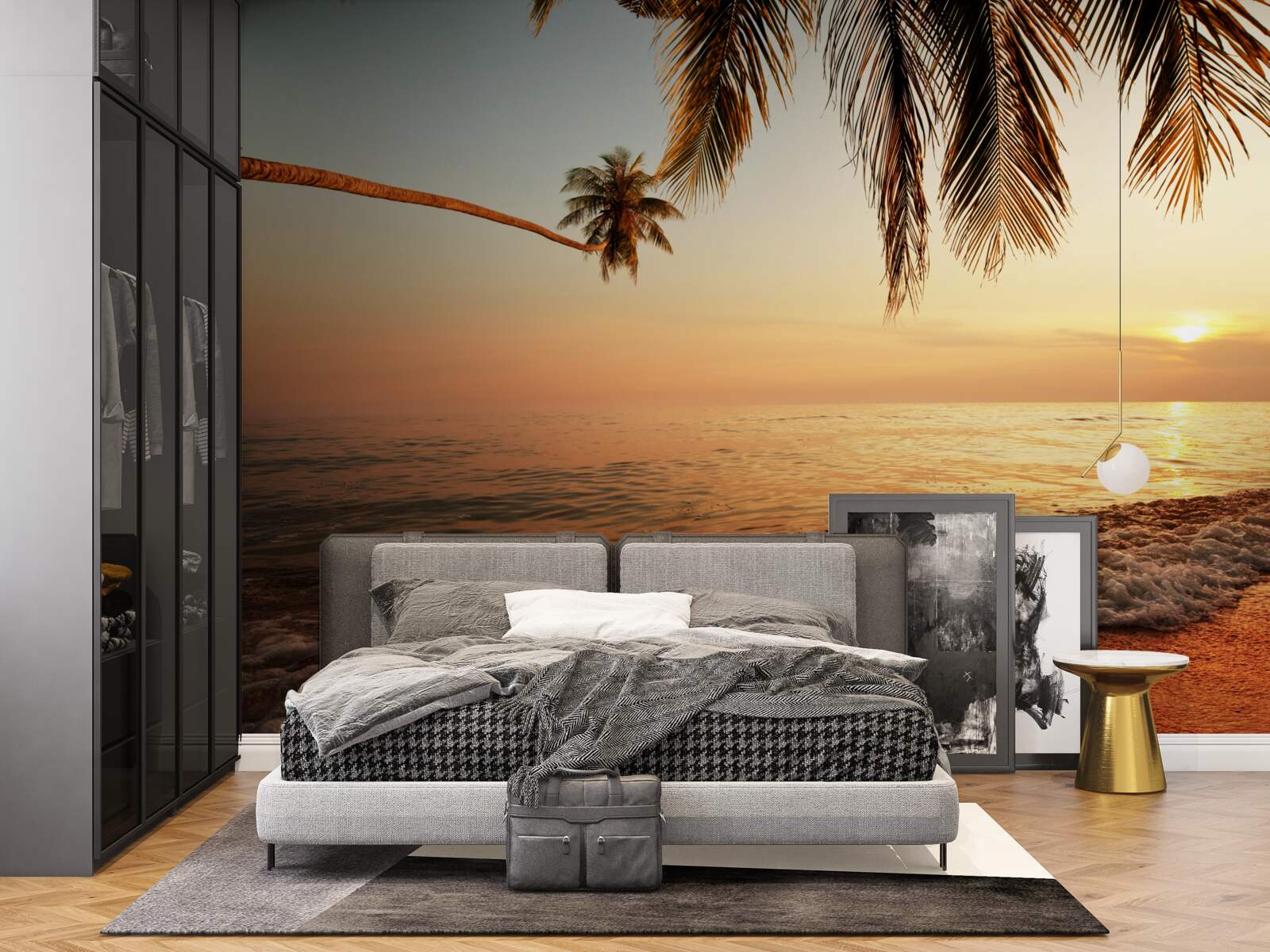 Fotobehang tropisch eiland bij zonsondergang