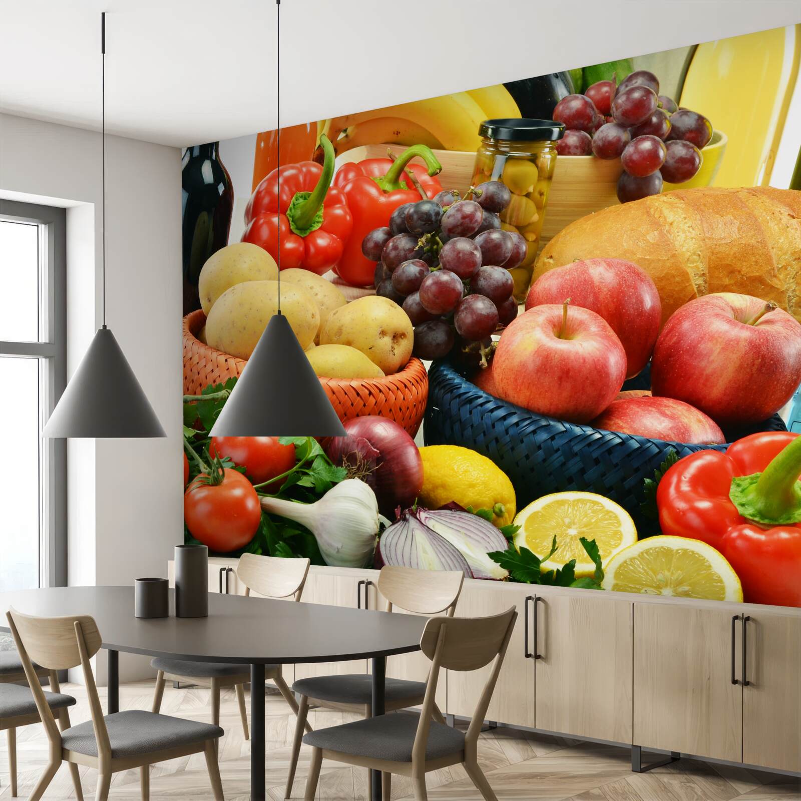 Fotobehang een goed samengesteld dieet moet op tafel liggen