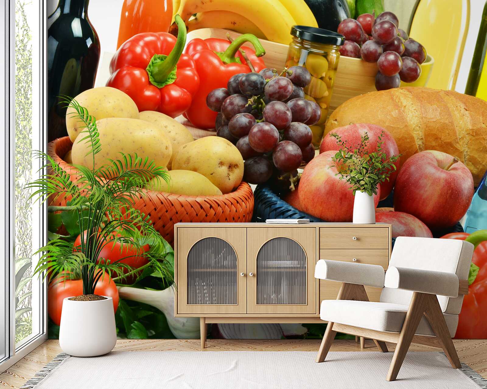 Fotobehang een goed samengesteld dieet moet op tafel liggen