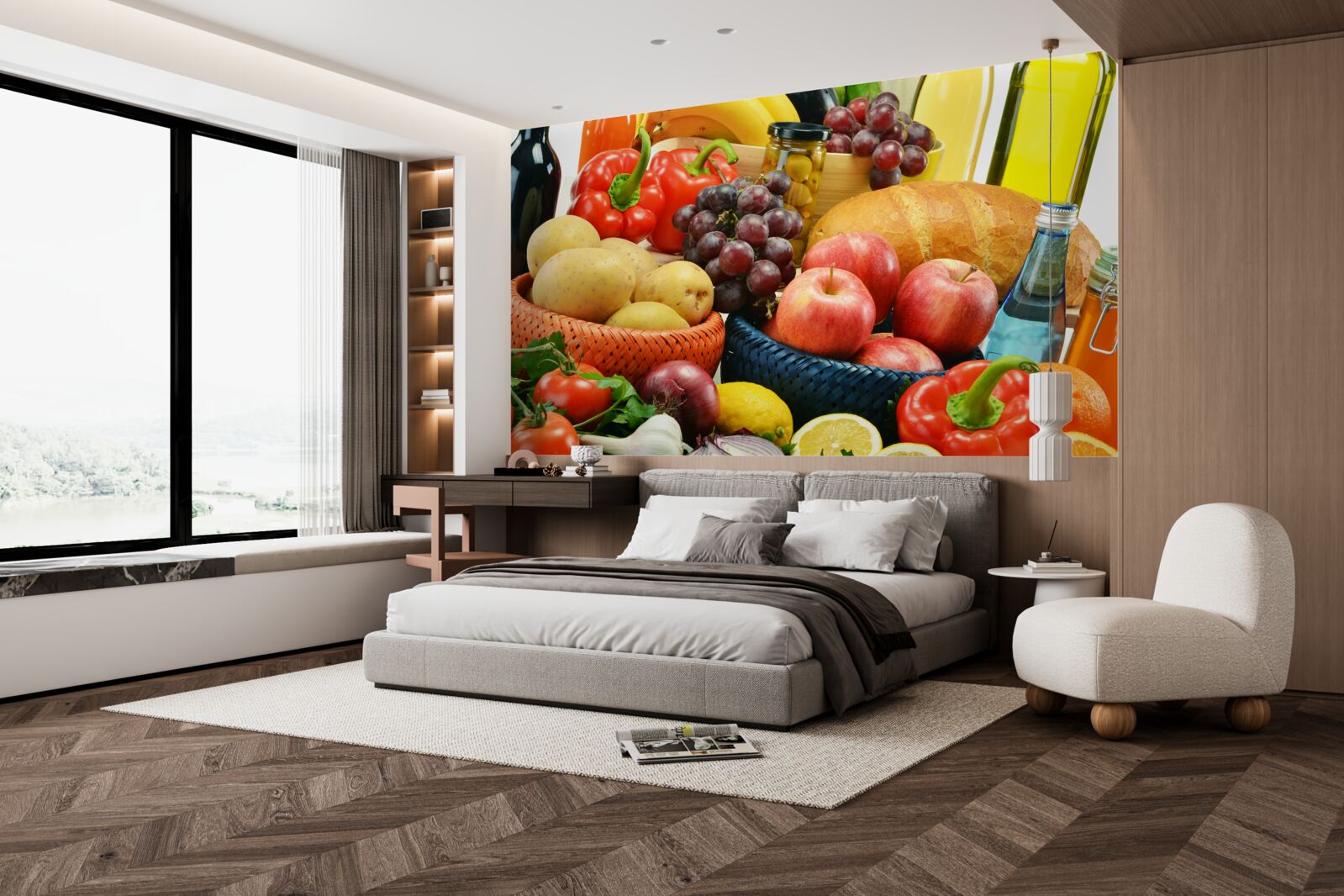 Fotobehang een goed samengesteld dieet moet op tafel liggen