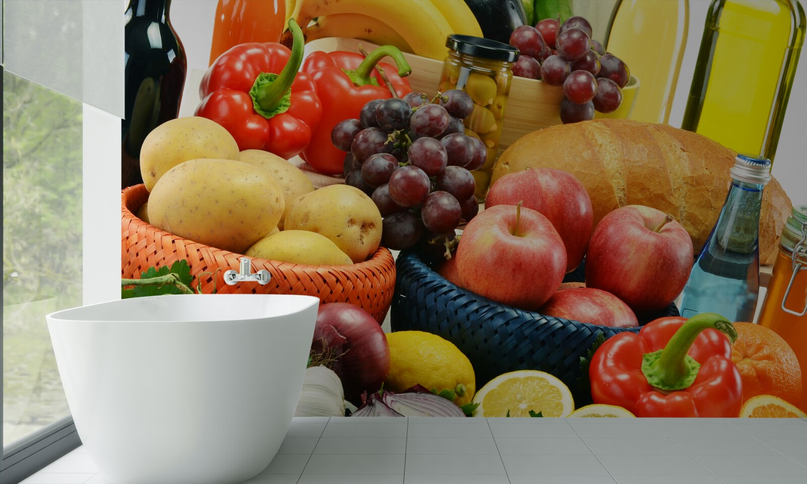 Fotobehang een goed samengesteld dieet moet op tafel liggen