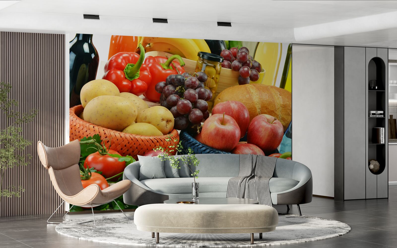 Fotobehang een goed samengesteld dieet moet op tafel liggen