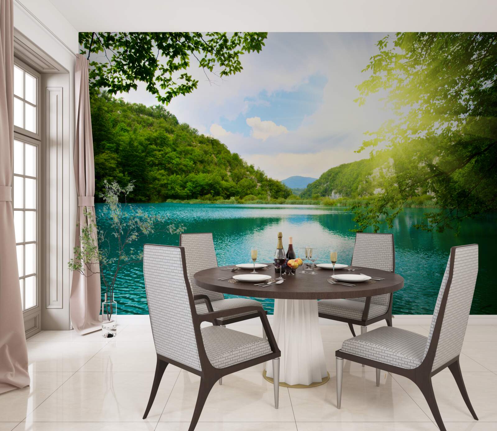 Fotobehang zonsopgang boven het wateroppervlak