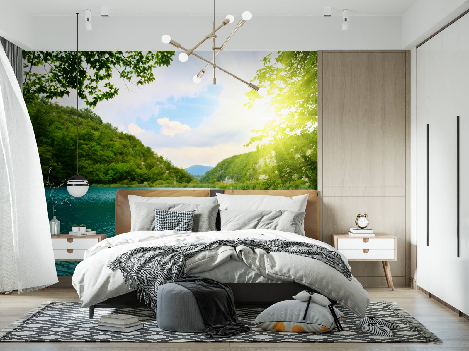 Fotobehang zonsopgang boven het wateroppervlak