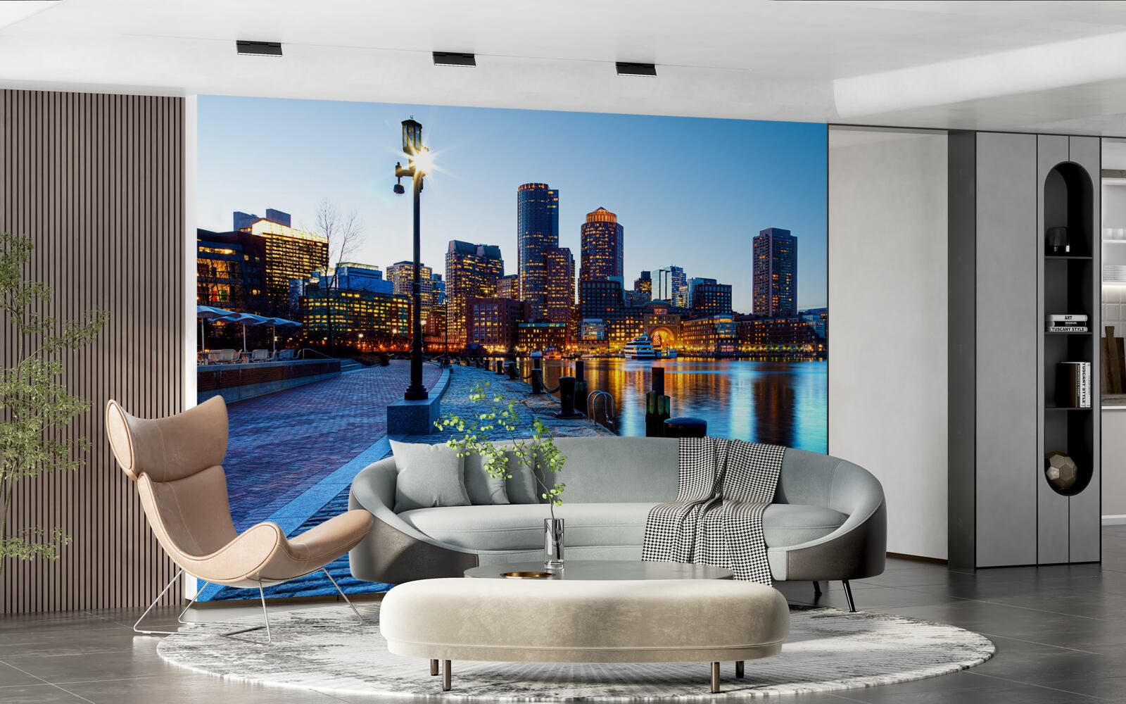 Fotobehang zonsondergang op een onbewoonde pier