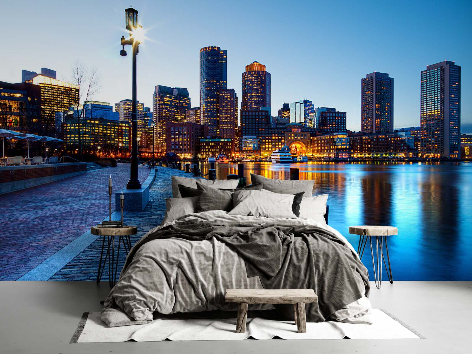 Fotobehang zonsondergang op een onbewoonde pier