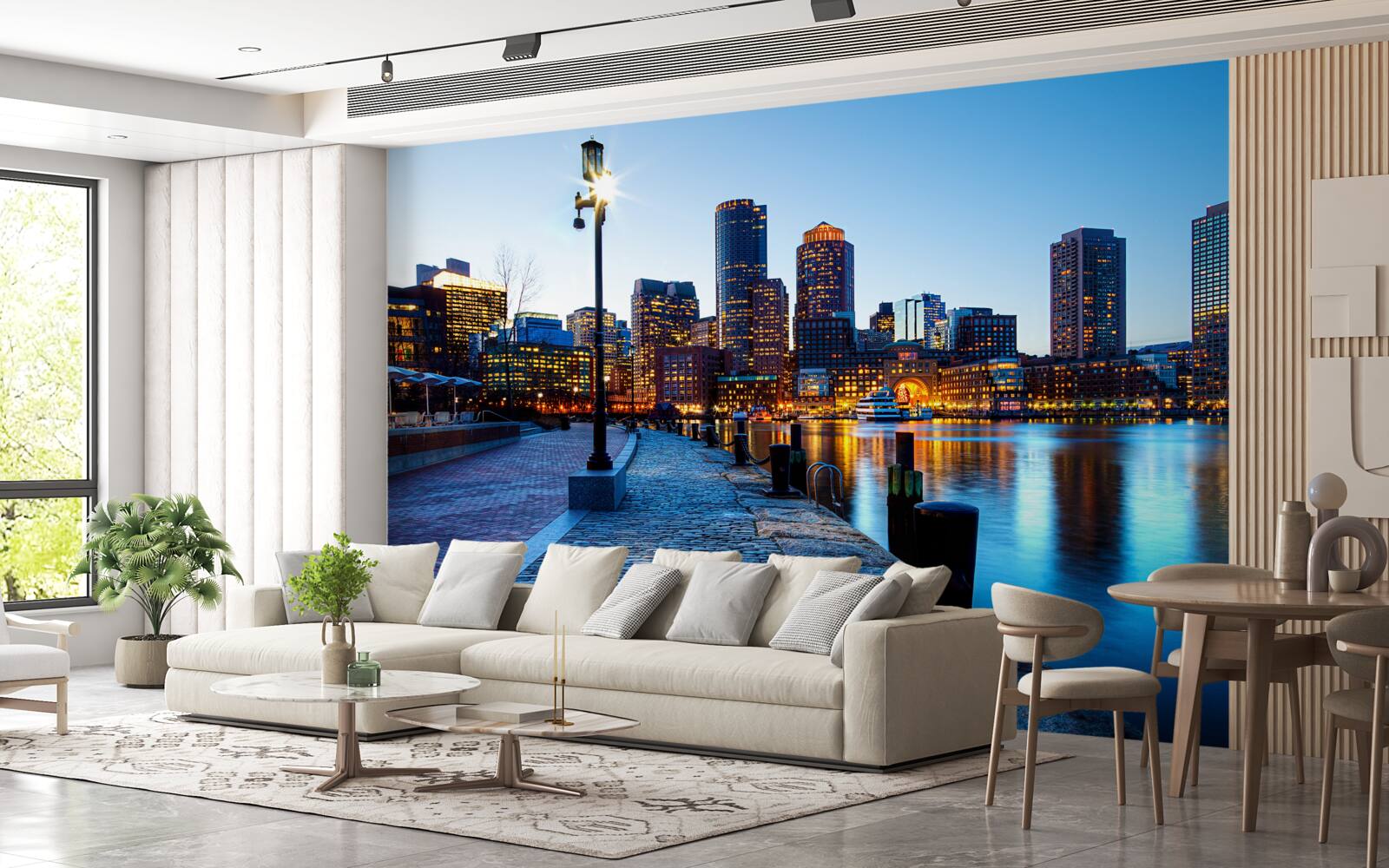 Fotobehang zonsondergang op een onbewoonde pier