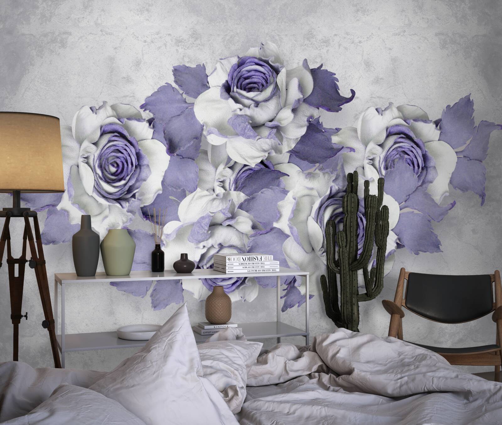 Fotobehang lila bloemdecoratie