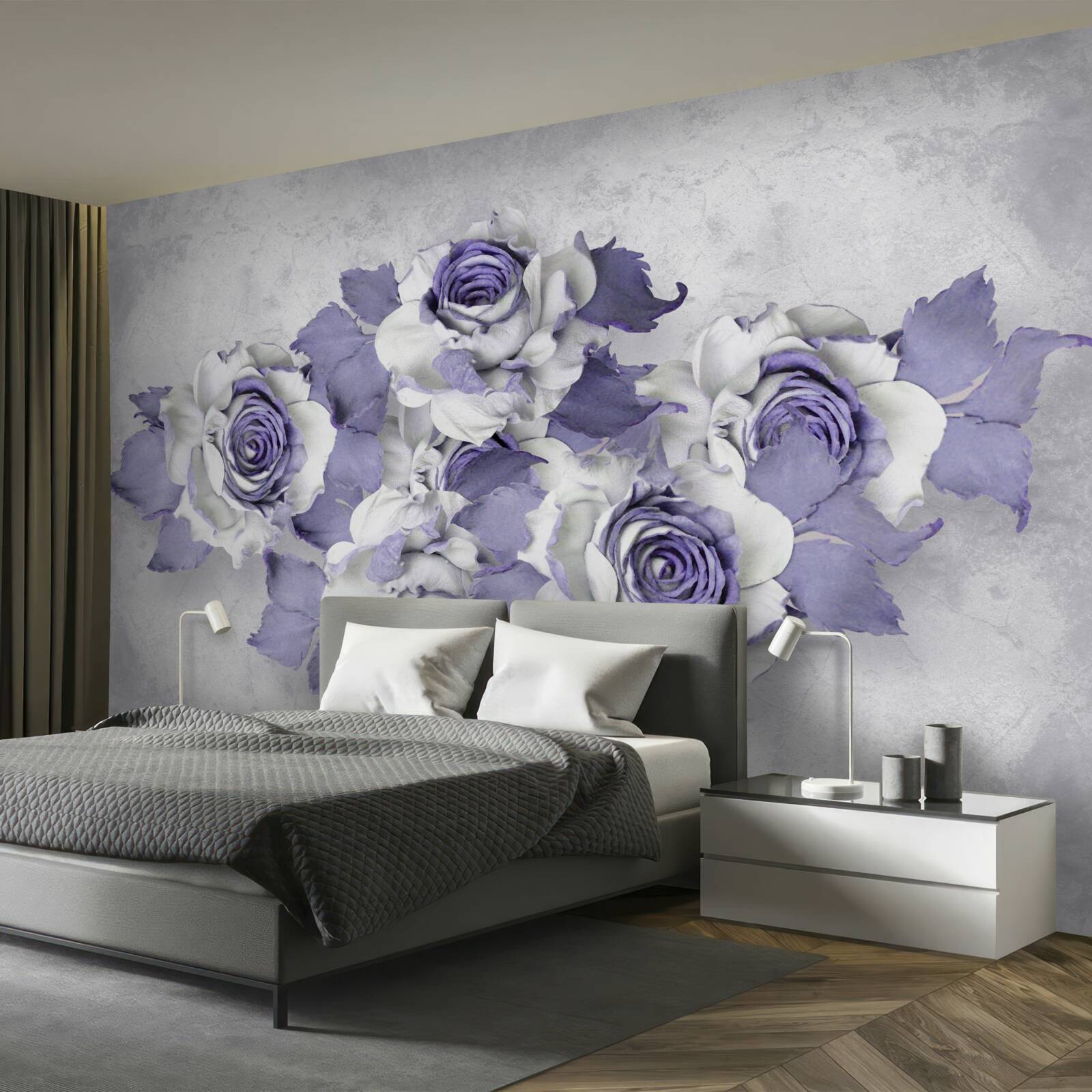 Fotobehang lila bloemdecoratie