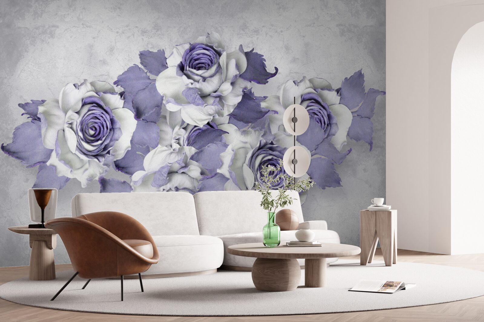 Fotobehang lila bloemdecoratie