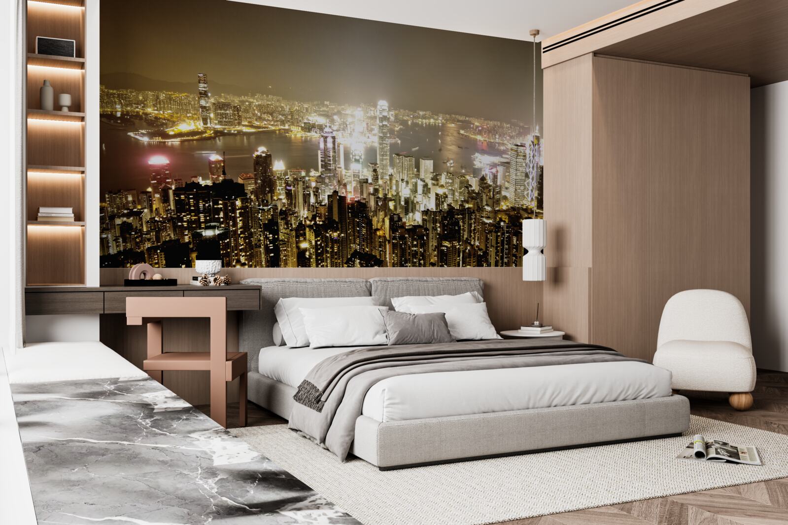 Fotobehang de nachtverlichting van new york