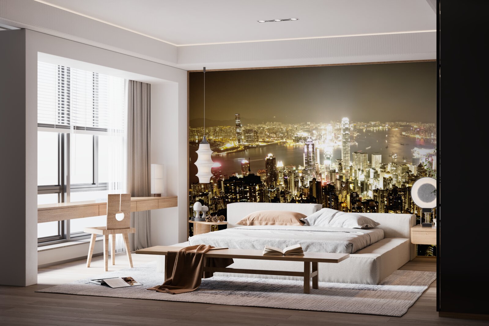 Fotobehang de nachtverlichting van new york