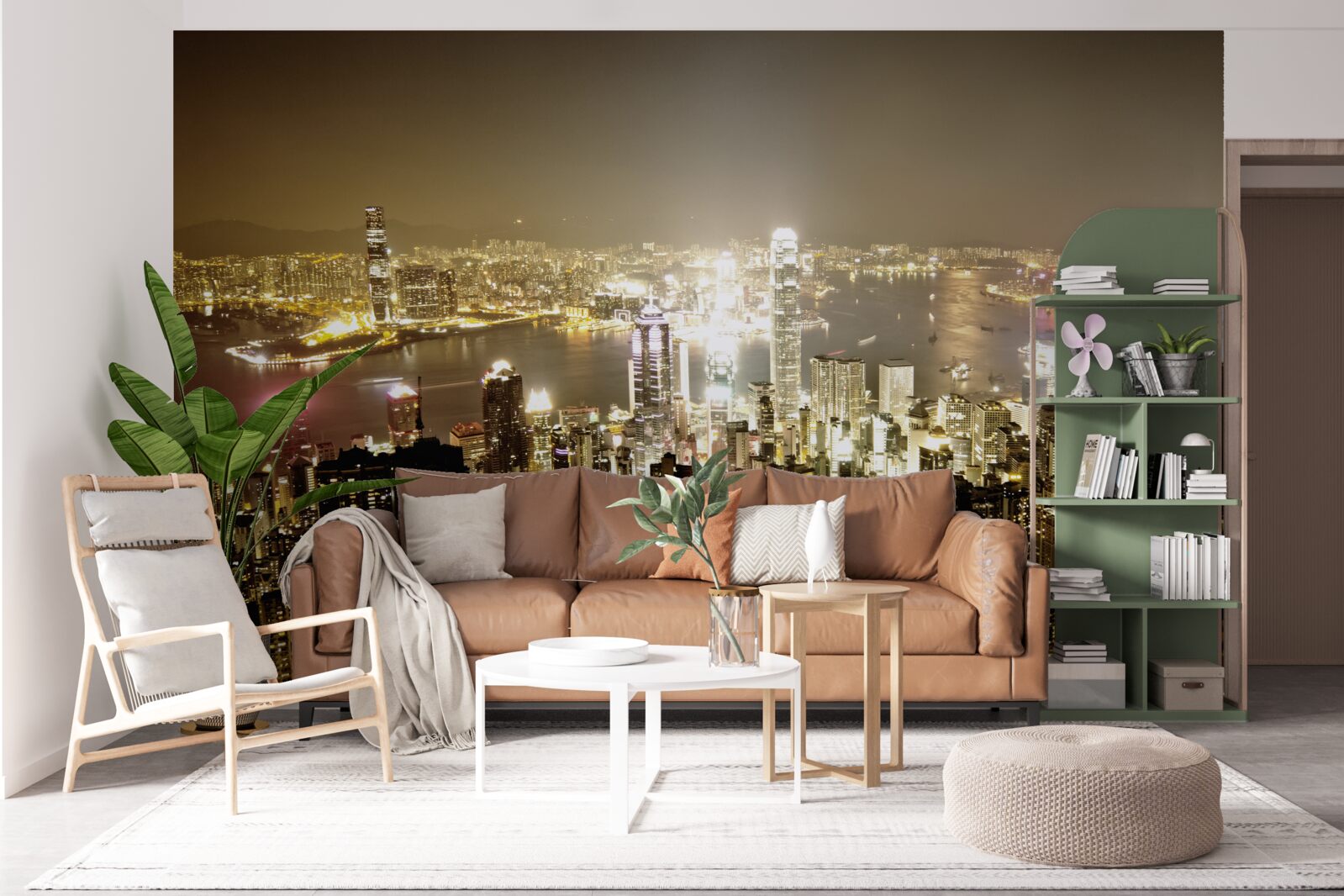 Fotobehang de nachtverlichting van new york