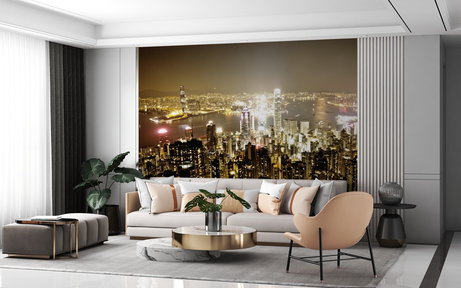 Fotobehang de nachtverlichting van new york