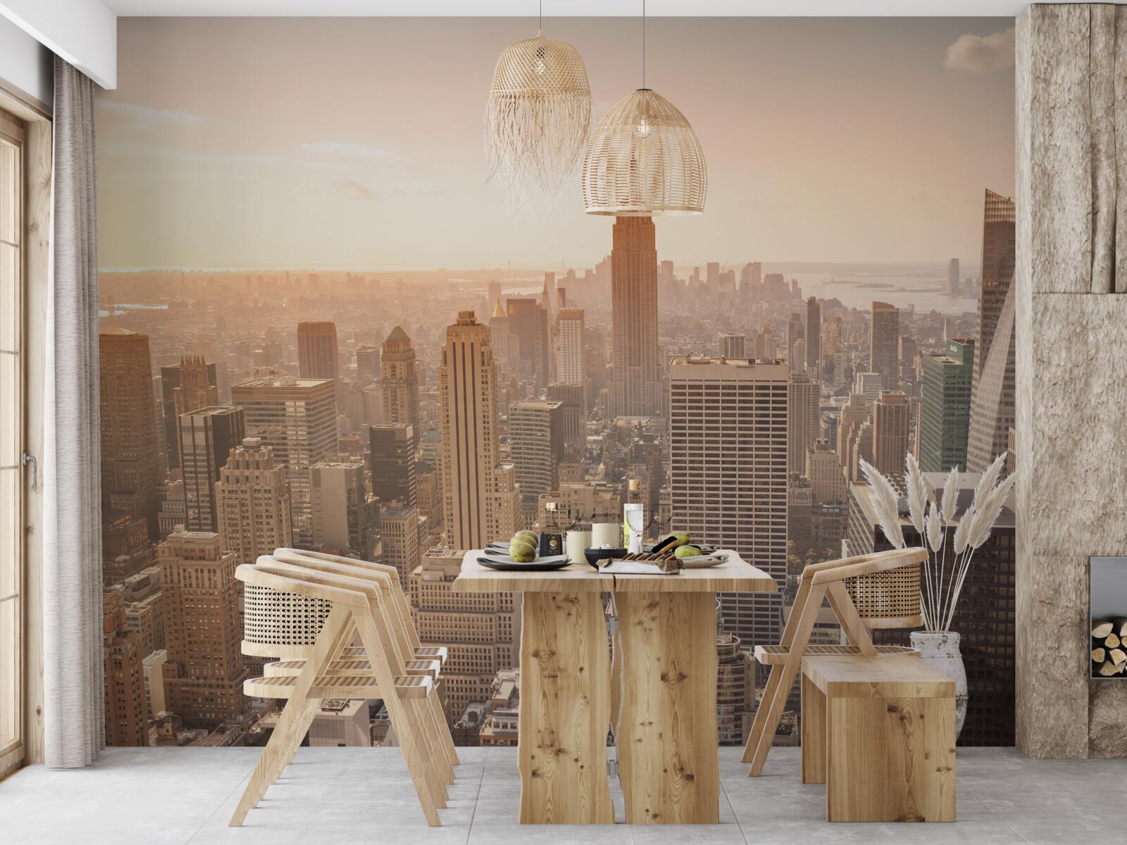 Fotobehang Dageraad boven new york