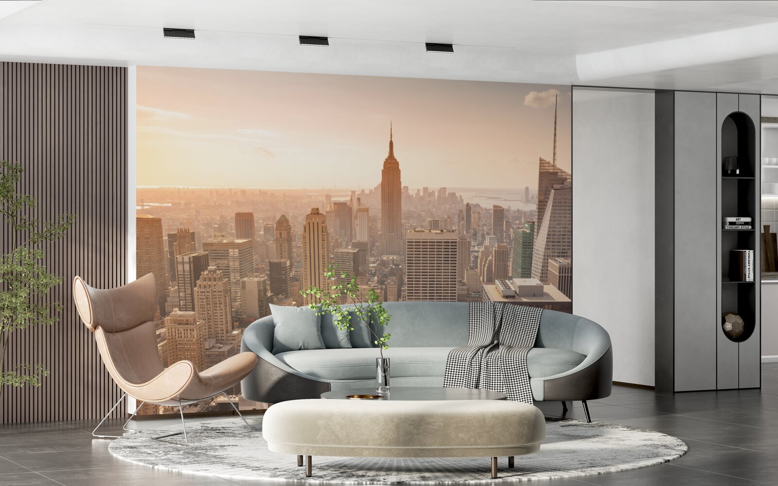 Fotobehang Dageraad boven new york